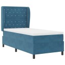  Box Spring Seng med Madrass Mørk Blå 90x190 cm Fløyel