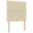  Box Spring seng med madrass & LED cream 90x200 cm stoff 3342842