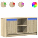  TV-benk med LED sonoma eik 100x34x50 cm konstruert tre 852189