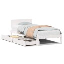  Sengeramme med skuffer hvit 90x200 cm heltre furu 8721102943683