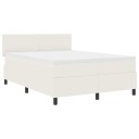  Rammeseng med madrass krem 160x200 cm kordfløyel