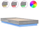  Sengeramme med LED-lys grå sonoma 75x190 cm 8721012286047