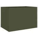 vidaXL Plantekasse olivengrønn 62x47x46 cm stål