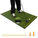 Golf tee matte 2 gummi tees og 2 justeringspinner 6 tee posisjoner 152 x 92 cm tykkelse 20 mm