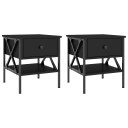  Nattbord 2 stk svart 40x42x45 cm konstruert tre 8720845939137