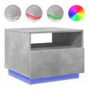  Salongbord med LED-lys betonggrå 50x49x40 cm 8721012465985