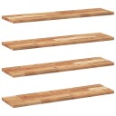  Flytende hyller 4 stk 100x20x2 cm oljebehandlet heltre akasie
