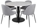 Venture Design Estelle & Wrinkles spisegruppe Hvit/grå 4 st stoler & bord 106 cm
