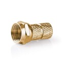 Nedis F connector Rett Hann Gull Belagt 75 Ohm Vri På Kabeltilførselsdiameter: 5.5 Mm Kobber Metall 2 Stk. Vindus