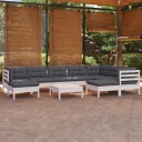  Hagesofagruppe med puter 10 deler hvit heltre furu 3096714
