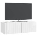  Vegghengt TV skap Høgglans hvit 98 x 41 x 30 cm Konstruert tre