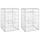 Gabionstolper 2 stk 40x40x60 cm jern Silver