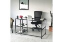Skrivebord Vallsbo 130 cm med Oppbevaring 2 Hyller   Glass/Svart