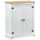 vidaXL Sko Skap med hylle med dør Hvit 86 x 38,5 x 108 cm Massiv furu