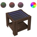  Salongbord med LED brun eik 53x53x45 cm konstruert tre 847545