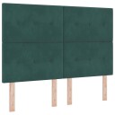  Box Spring Seng med Madrass & LED Mørkegrønn 160x200 cm Fløyel