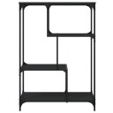  Bokhylle svart 81x36x115 cm konstruert tre og jern