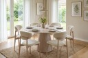 Siena spisegruppe rund 150 cm hvitlasert med 6 Molly spisestoler   Hvitlasert