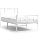  Sengeramme i metall med hode- og fotgavl hvit 90x200 cm 8721012048829