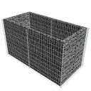 Gabion stålpotte 180x90x100 cm sølv