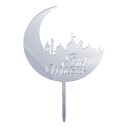 Eid Mubarak Cake Topper i Akrylplast   Sølv
