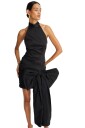 ROTATE Satin Bow Dress Kjole Sort 38