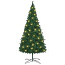  Juletre med dekorative strenglys grønn 400 cm PVC