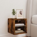  Vegghengt TV-benk med LED røkt eik 30x28,5x30 cm 8721012255654