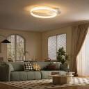 Taklampe med dobbel ringdesign rund 50x40 cm hvit