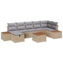 vidaXL Hagesofa Set 8 stk. Beige polyrotting