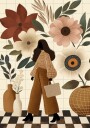 Chic Woman Floral Style Plakat / 40x50