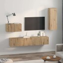  Vegghylle for TV 4 pcs artisan eik 200 x 30 x 30 cm Ingeniørtre