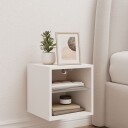  Vegghengt TV-benk med LED hvit 30x28,5x30 cm 836973