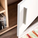 vidaXL TV-veggenhet med LED-lys sonoma eik og hvit