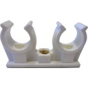 Dobbel klemklammer - Plast - 15 mm