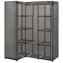 vidaXL Hjørnegarderobe grå 130x87x169 cm
