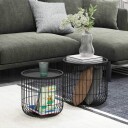 Sett med 2 svarte sofabord i Scandi Design