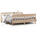  Sengeramme med madrass 200x200 cm heltre furu 3306993
