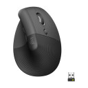 Logitech Lift Vertikal Ergonomisk Mus med Optisk Sensor - 4000 DPI - Grafitt