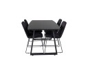 Venture Home Inca Spisegruppe Forlengningsbar 160 cm Rektangulær med 4 Muce Stoler Sort