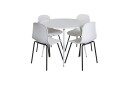 Venture Home Plaza Spisegruppe 100 cm Rund med 4 Arctic stoler Sort