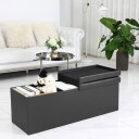 Entrebenk imitert skinn 115x38x38cm - sort