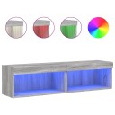  TV benker med LED lys 2 stk grå sonoma 60x30x30 cm