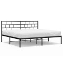 vidaXL Sengeramme i metall med sengegavl svart 183x213 cm 8721012188655