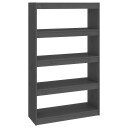 vidaXL Bokhylle/romdeler gr? 80x30x135,5 cm heltre furu