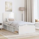  Sengestamme med hodegjerde Hvit 75 x 190 cm Massiv furu