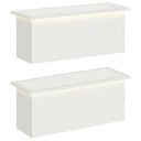 vidaXL Hageplantekasse med LED 2 stk. Hvit 30 x 80 x 30 cm Stål