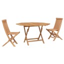  Hage Bistro Sett 3 pcs Brun Massiv teaktre