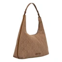 Calvin Klein Emblem Jacquard Shoulder Bag   Beige   ONE SIZE