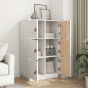 vidaXL Highboard hvit 67x40x108,5 cm heltre furu